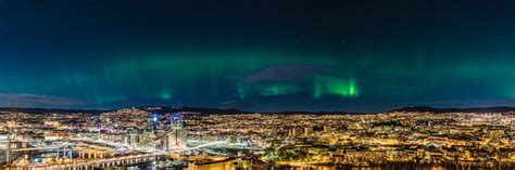 Northern Lights Over Oslo 2 Image Panorama Foto Gunnar Kopperud