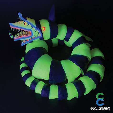 Beetlejuice Sandworm 3d Printed Flexi Articulated Limited Etsy
