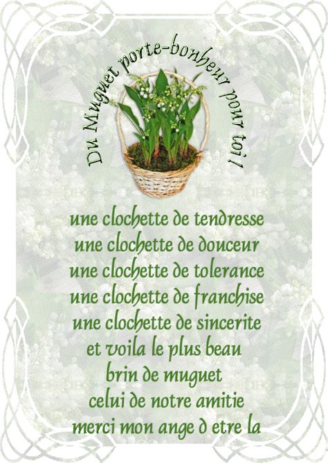 Ma réponse à la nomination de. Carte Muguet Avec Texte | Carte De Paris