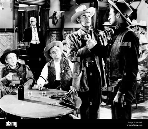 The Nevadan From Left Forrest Tucker George Macready Rear Charles Kemper Randolph Scott