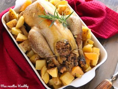 Pintade farcie au marron et champignon