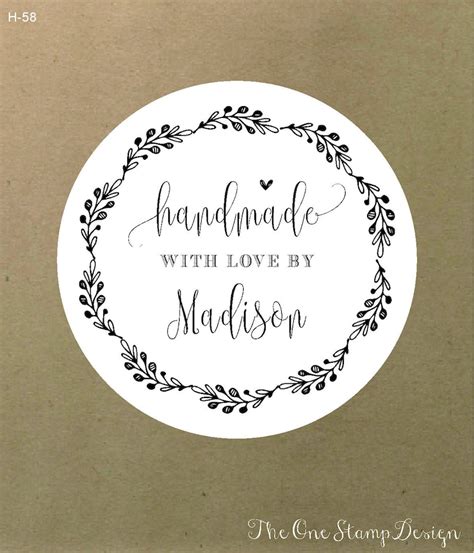 Customt Rubber Stamp Handmade By Made With Love Custom Etsy