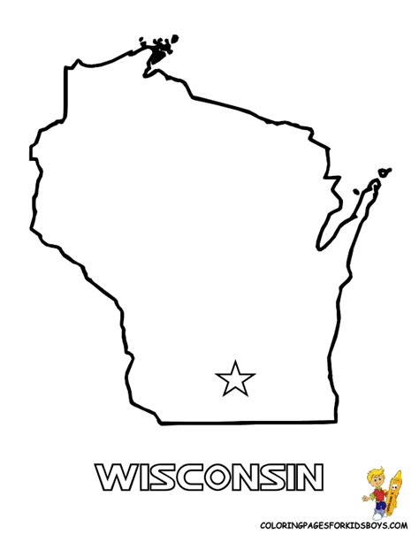 Wisconsin Map Coloring Page Coloring Pages