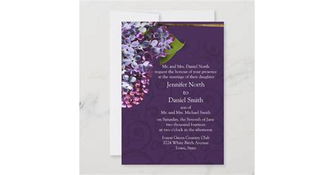 Lilac Wedding Invitation Zazzle
