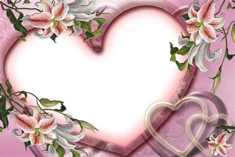 Download Hd Flower Heart Frame Png Transparent Png Image