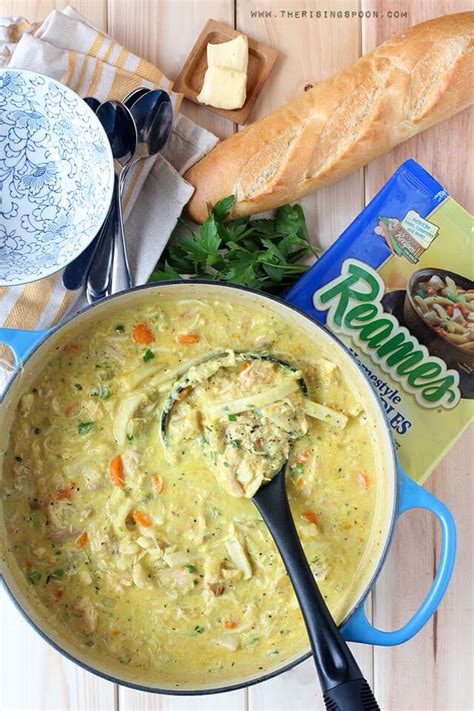 When you boil the chicken, it just adds. Creamy Chicken Noodle Soup (VIDEO) | The Rising Spoon