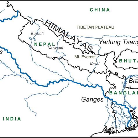 Nepal And Ganges River Systems Not To Scale Download Scientific