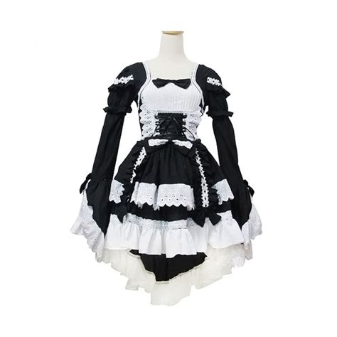 Sexy French Maid Costume Sweet Gothic Lolita Dress Anime Cosplay Sissy