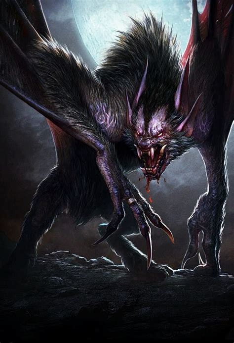 Demônio Homem Morcego Dark Creatures Mythical Creatures Art
