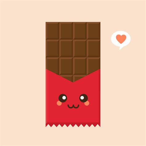 Lindo Y Kawaii Icono De Personaje De Barra De Chocolate Ilustración