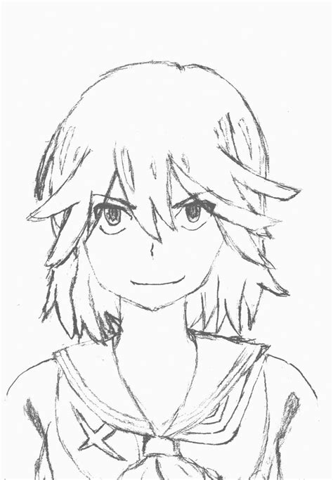First Line Drawing Of Anime Character Ryuko Matoi By