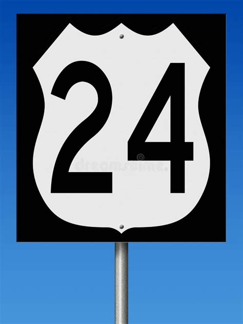 Highway Sign For State Route 24 Stock Illustration Illustration Of