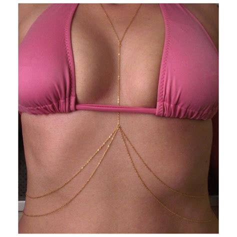 Women S Beach Crossover Unibody Gold Neck To Waist Necklace Body