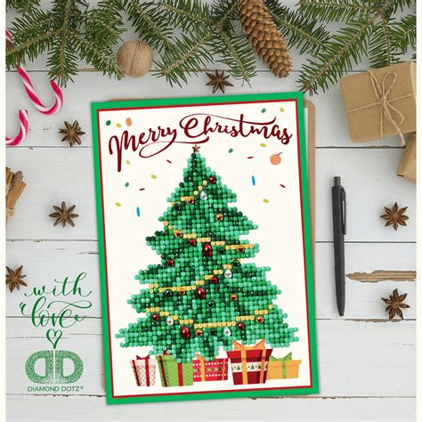 Diamond Painting Kit Greeting Card Kit Merry Christmas Tree Pack Of