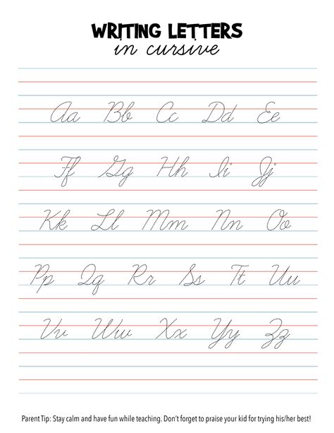 Cursive Writing Alphabet Worksheets 26 Letters Etsy Uk