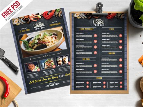 Sample text can help guide your menu item wording. Chalkboard Style Food Menu PSD Template | PSDFreebies.com