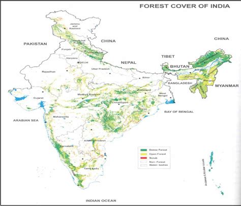 Indias Forest Cover Source Forest Survey Of India 2009 Download