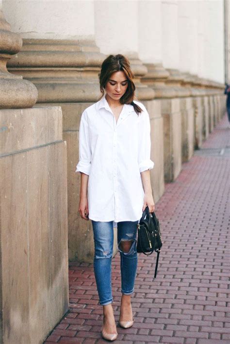 10 Fresh Ways To Wear A White Shirt Be Daze Live White Shirt Outfits White Shirt And Jeans