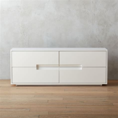 Latitude 4 Drawer High Gloss White Lacquered Dresser Reviews Cb2 Canada