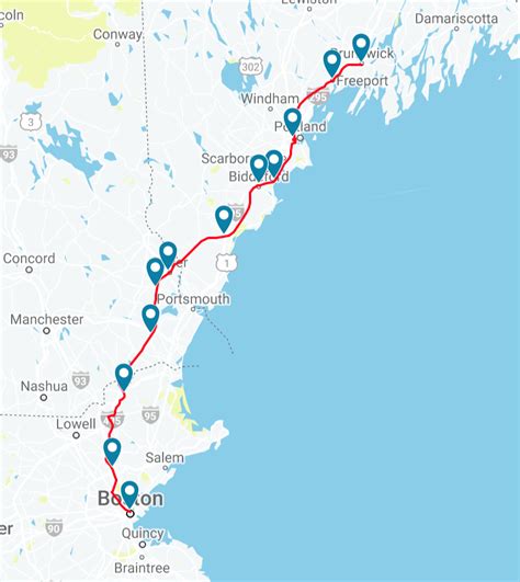 Amtrak Downeaster Route Map