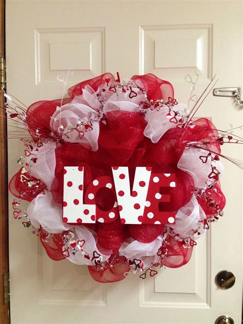 Valentines Deco Mesh Wreath Wreaths Pinterest Diy Valentines