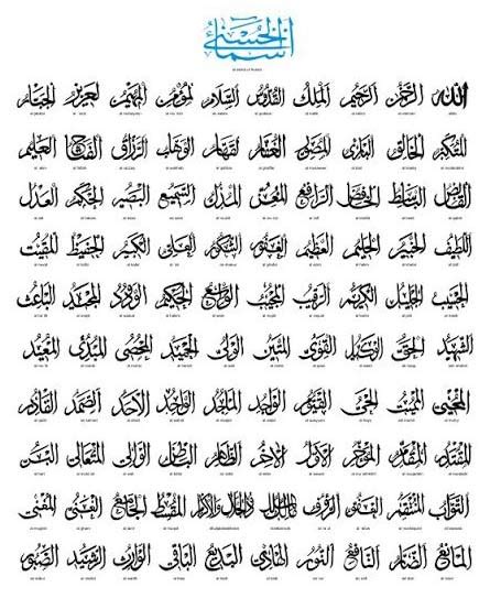 Asma Ul Husna Names Of Allah Vector REAL CDR