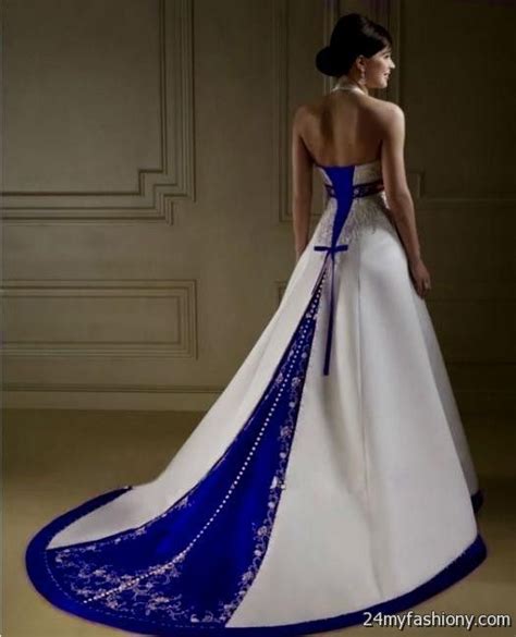 White And Royal Blue Wedding Dresses B2b Fashion Blue Wedding Dress