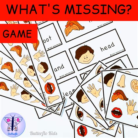 Esl Body Parts Game Whats Missing Butterflo Kids