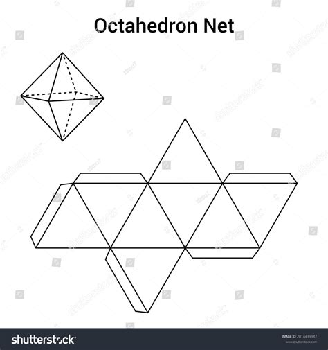 Regular Octahedron Net Vector Illustration Stock Vector Royalty Free