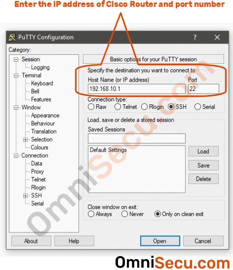 Putty Login To Cisco Router Using Ssh Protocol