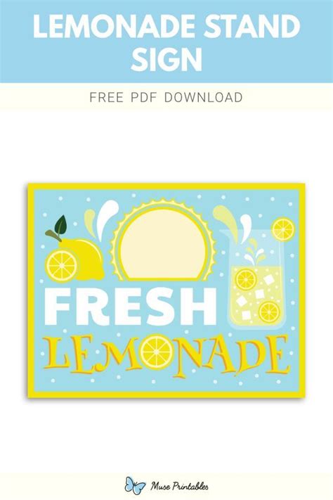 free printable lemonade stand sign template printable templates free