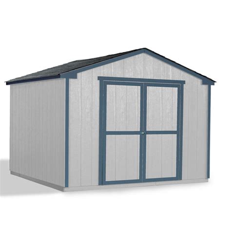 Painted wood storage building shed Handy Home Products Do-It-Yourself Princeton 10 ft. x 10 ft. Un-Painted Wood Storage Shed ...