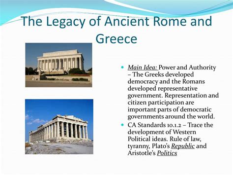 Ppt The Legacy Of Ancient Rome And Greece Powerpoint Presentation