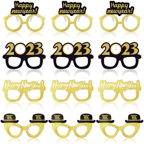 Buy Happy New Year Eyeglasses 2023 Pack Of 12 New Years Glasses 2023 Props 2023 New Years