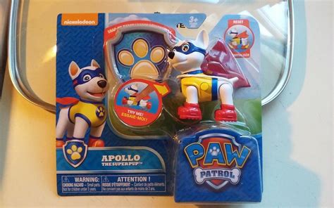 New Paw Patrol Apollo The Super Pup With Snap On Badge Nip