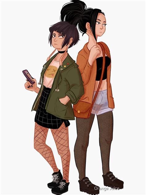 My Hero Academia Momo And Jirou Sticker For Sale By Mariogal Redbubble