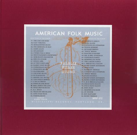 Anthology Of American Folk Music Volume Three Songs By Various Artists