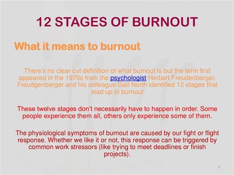 12 Stages Of Burnout