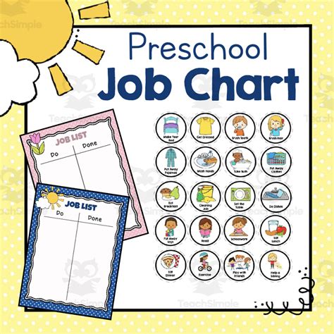 Preschool Job Chart By Teach Simple