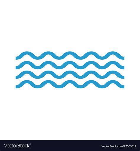 Wave Icon In Flat Stylewavy Lines Royalty Free Vector Image
