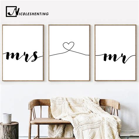 Shop for the perfect mr and mrs gift from our wide selection of designs, or create your own personalized gifts. Mr Mrs Family Simple Quotes Wall Art Canvas Poster ...