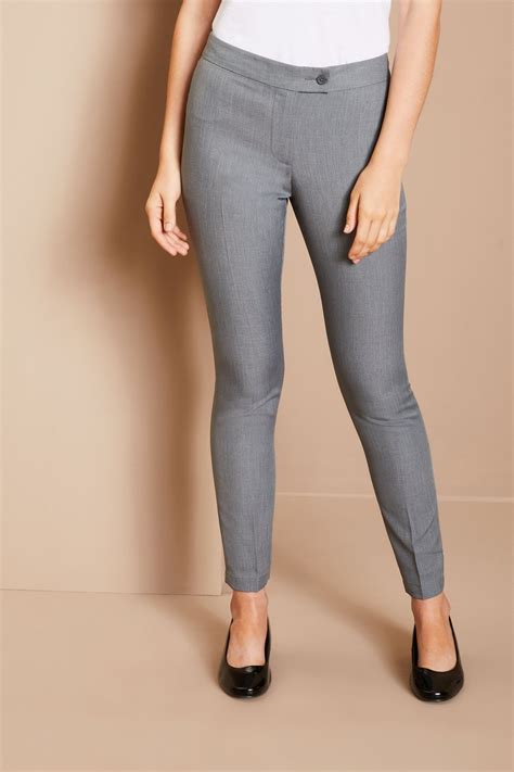 Simon Jersey Essentials Womens Slim Leg Beauty Trousers Grey