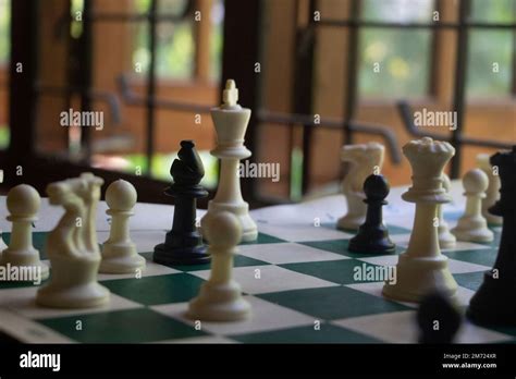 Indoor Chess Play Stock Photo Alamy