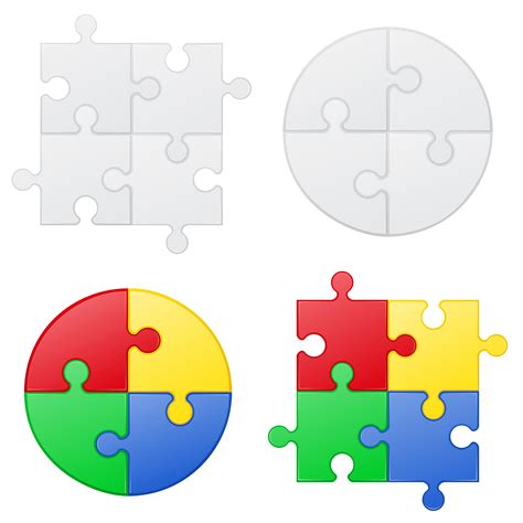 Puzzle Set Icons Vector Illustration 515728 Vector Art At Vecteezy