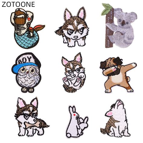 Zotoone Iron On Embroidered Patch Heat Transfer Sew On Animal Badge For