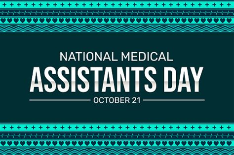 National Medical Assistant Day Wallpaper With Typography And Health