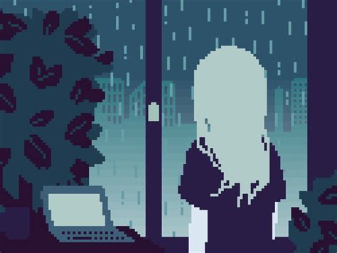 1 Some Pixel Art Rain Album On Imgur Anime Pixel Art Pixel Art
