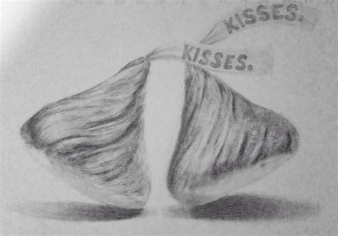 In media, art, and popular culture, kisses are abundant. Pencil drawing. Hershey Kisses | Sketches, Pencil drawings ...