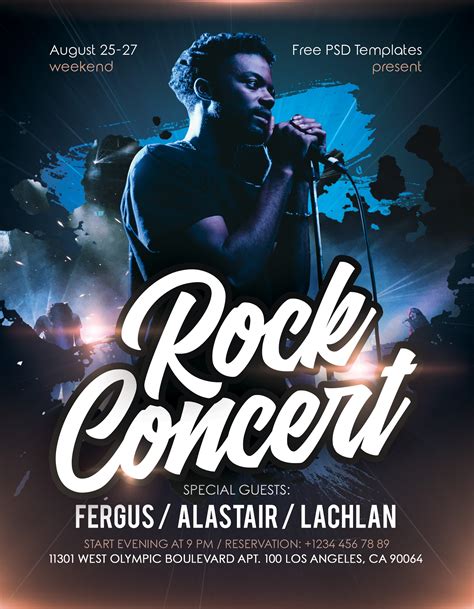 Rock Concert Event Free Psd Flyer Template Stockpsd