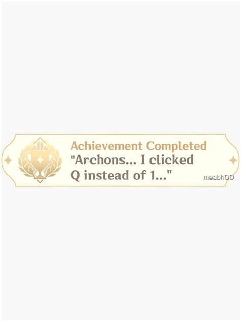 achievement completed genshin impact sticker for sale by meabh00 redbubble
